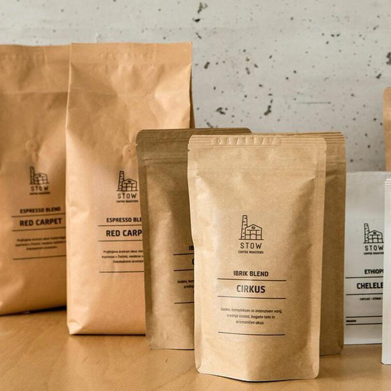 Bolsa de papel Kraft de café a prueba de luz
